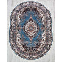 Иранский ковер Rishim 36318 Голубой овал